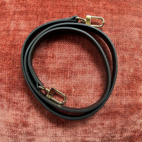 New 3/4" Black Vachetta Leather Replacement Handbag Strap 43” Long - Picture 5 of 7